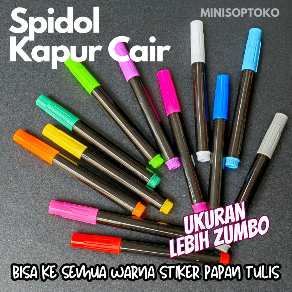 

SPIDOL KAPUR CAIR CHALK LIQUID WATER BASE UNTUK STIKER PAPAN TULIS - JUMBO