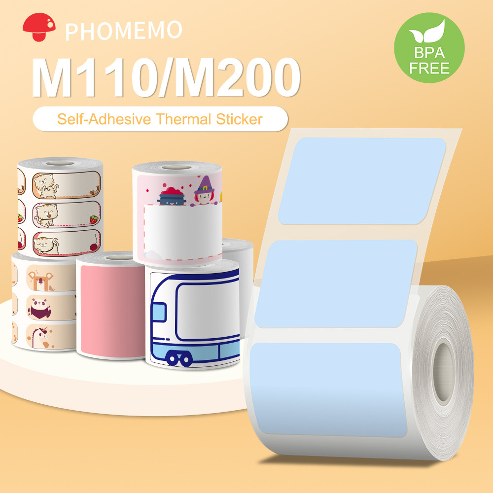 

Label Sticker for Phomemo M110 M220 M221 M120 Mini Portable Printer 20-50mm Thermal Label Printer Stickers Pocket Labeling Maker