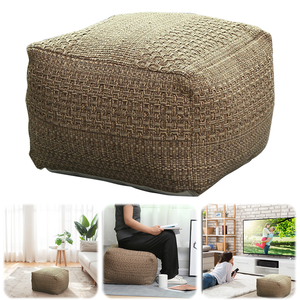 

Ottoman Footstool Nordic Style Soft Footstool Multifunctional Woven Foot Stool for Living Room Bedroom