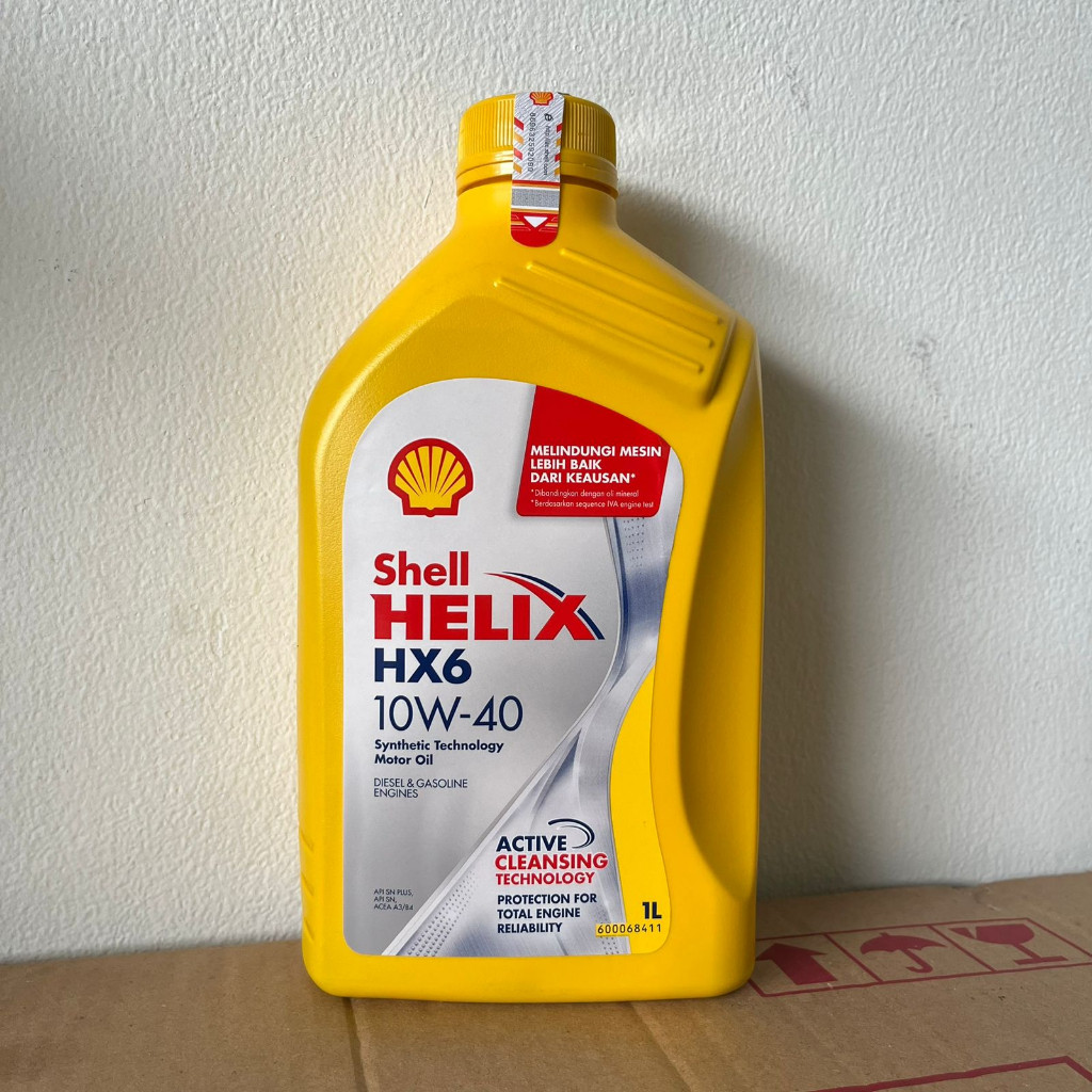 OLI MOBIL SHEL HELIX HX6 10W-40 | HX6 1 LITER | BARCODE HIJAU ( OLI MESIN MOBIL ) HX6 1 LITER