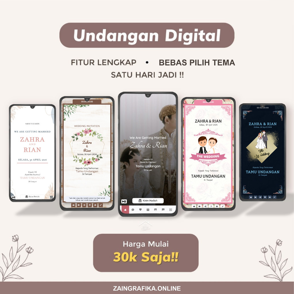 

Undangan Digital Website Pernikahan Exclusive Design Aktif 45 Hari