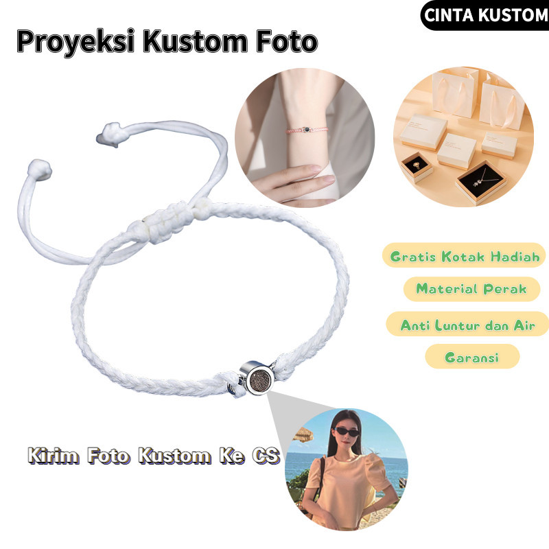 ORINTHIA Gelang S925 Custom Proyeksi Foto Pria Wanita Hadiah Ulang Tahun Anniversary Kotak Hadiah Di