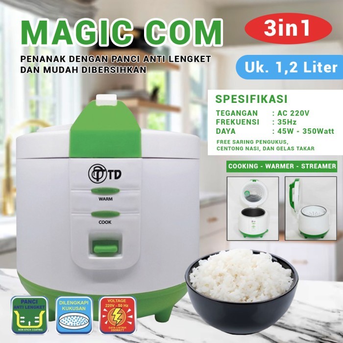 Magic Com Rice Cooker Penanak Nasi Yamakawa TD 1,2 Liter 1,8 Liter Anti Lengket