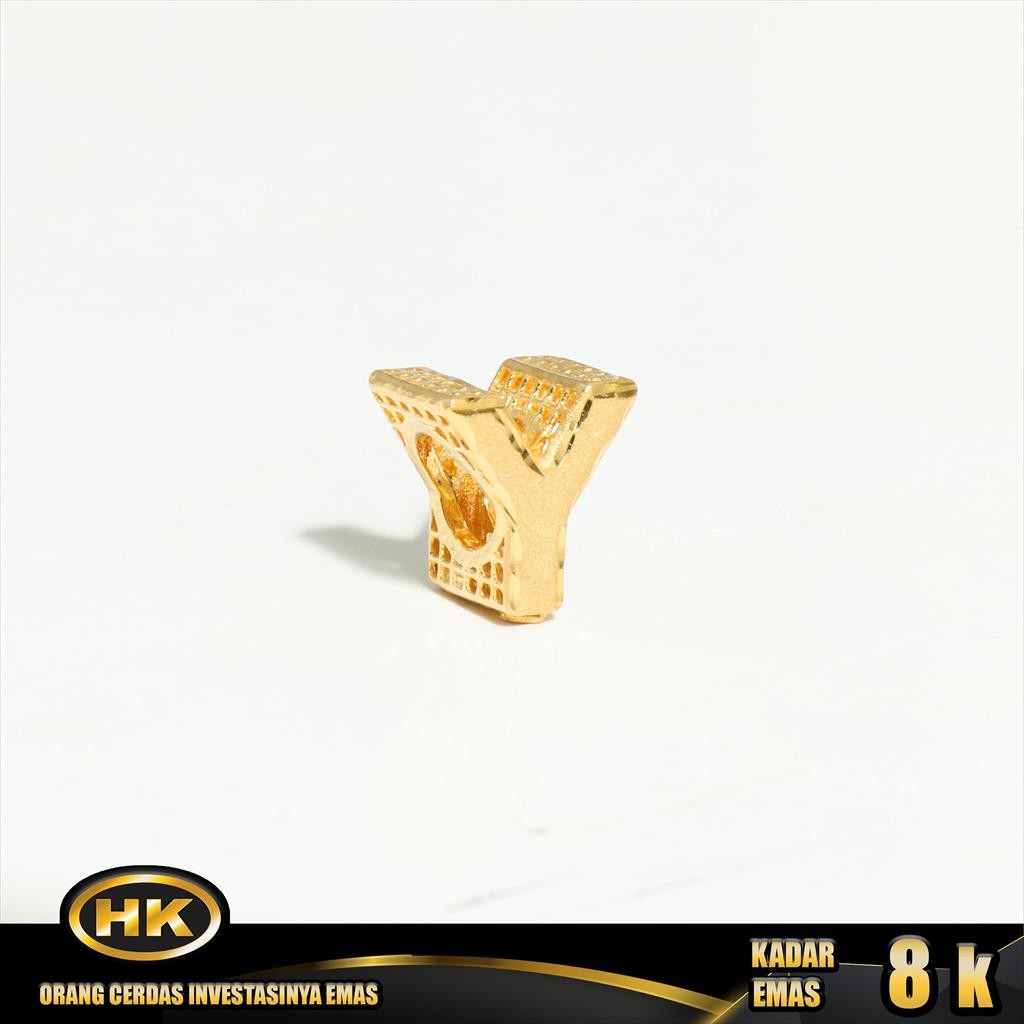 Liontin Emas 8K - Huruf Y -HK Gold
