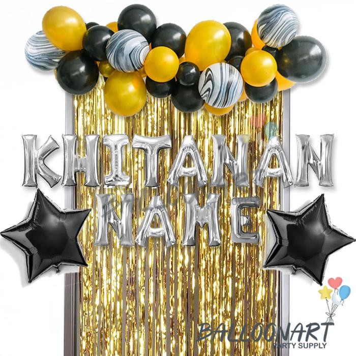 KHITANAN GARLAND SIMPLE DEKORASI SET/DEKORASI KHITANAN ANAK/BALON KHITANAN MURAH - GOLD