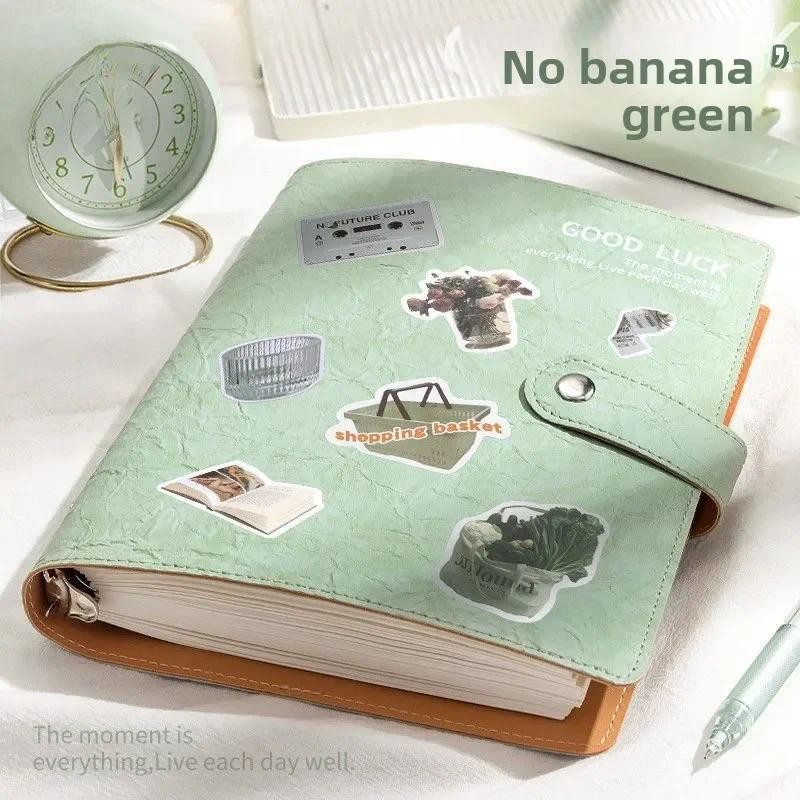 

Live Leaf Notebook A5 Hand Account Book Soft Leather Detachable High Appearance Postgraduate Entrance Diary Cute Study Planner