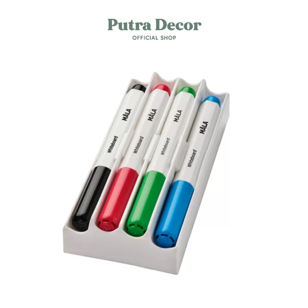 

MUST HAVE IKEA MÅLA Spidol papan tulis+tempat/penghapus, warna campuran