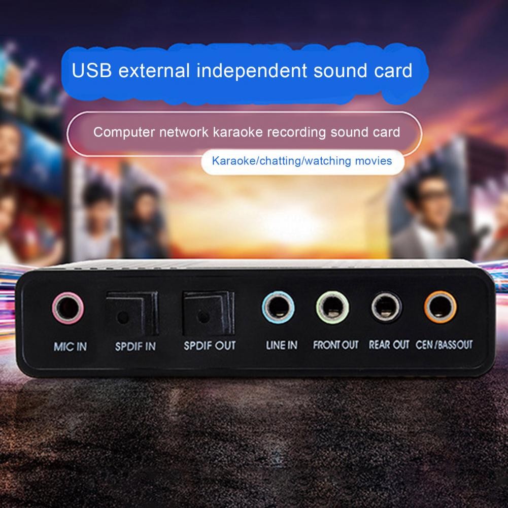 Multi-channel Surround Sound Adapter 6 Channel Surround Sound Card Adapter for Pc Computer Laptop wi