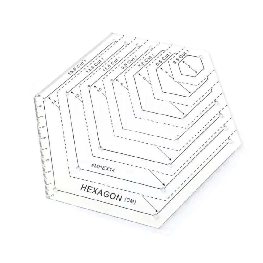 

Penggaris Jahit Pola Hexagon Skala 15.5cm Segi 6 Mika Akrilik Acrylic