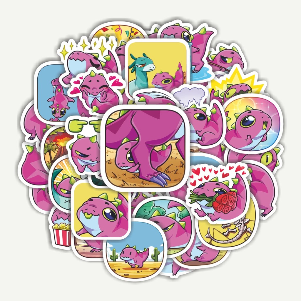 

Sticker Pack Stiker Kartun Toxy The Little Dino | Sticker TUMBLR | Stiker LAPTOP KOPER HELM