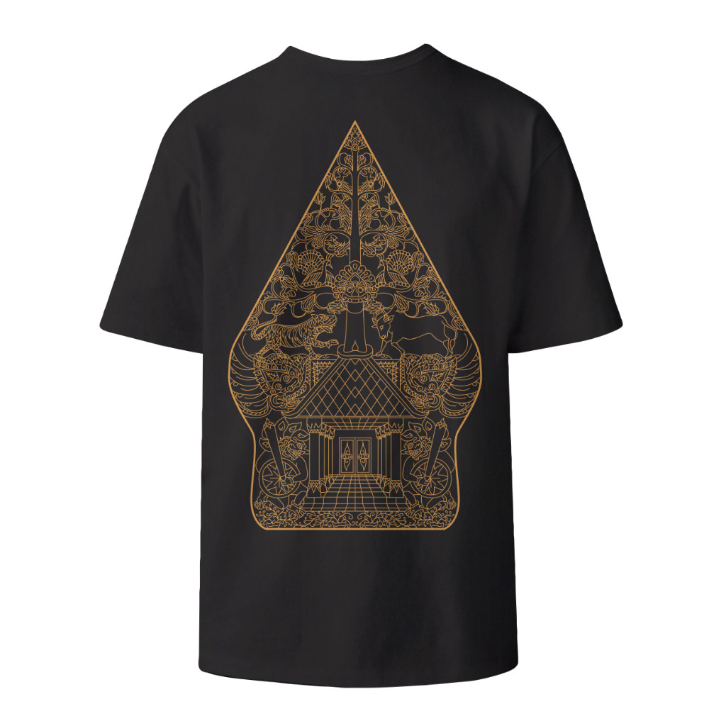 GUNUNGAN WAYANG | Kaos Wayang Hitam Lengan Pendek Combed