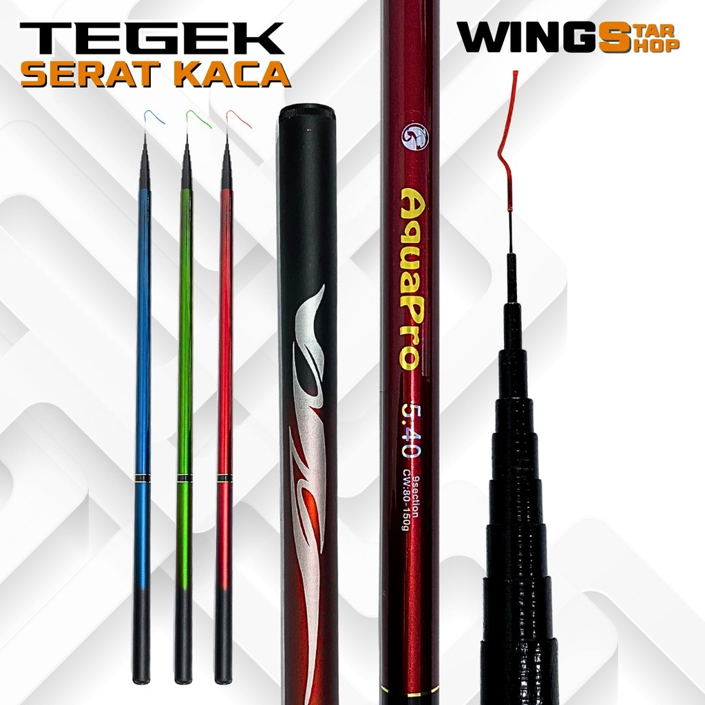 Joran Tegek 1.8M-6.3M Power Action Medium CW 80-150g Kualitas Tinggi Super Ringan Serat Kaca Joran P
