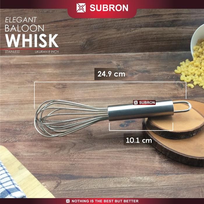 

SUBRON Baloon Whisk Kocokan Telur Manual Egg Whisk Stainless Steel 8inch 10inch 12inch Alat Kitchenware - 8 inch