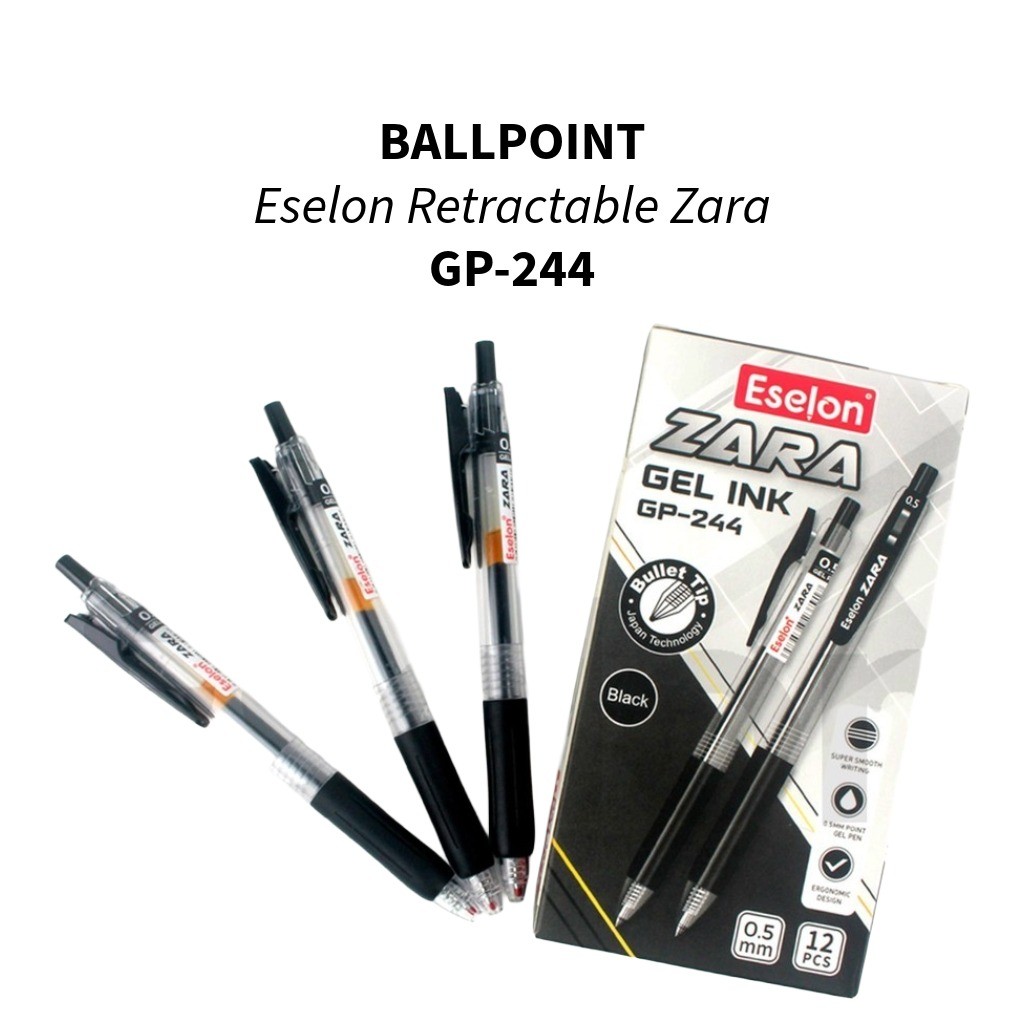 

❤️️12pcs Pulpen Gel ESELON ZARA GP-244 / 1 Pak Pulpen Gel Office 0.5mm❤️️
