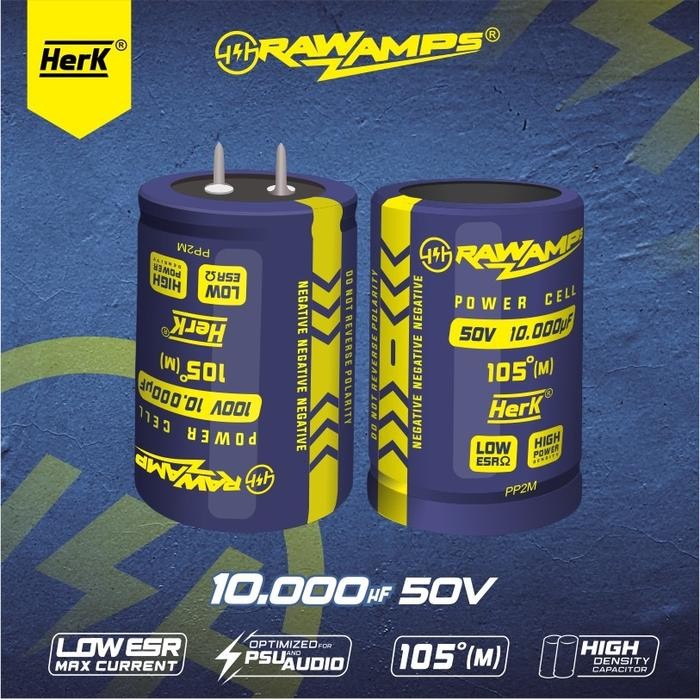 CAPASITOR ELCO HERK 10000UF 50V RAWAMPS 10000 MIKRO 50 V ORIGINAL ASLI
