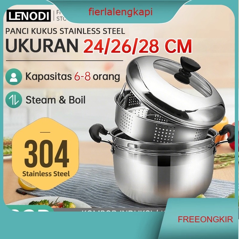 Panci kukus stainless steel berkualitas tinggi, panci kukus multifungsi, panci sup, panci nasi/sup