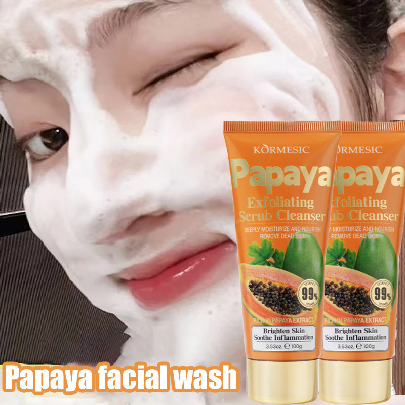 KORMESIC Papaya Facial Wash 100g sabun papaya papaya facial wash facial cleanser facial wash brighte