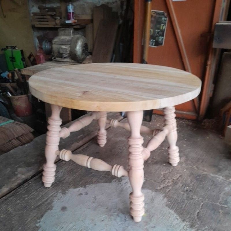 Meja bulat kayu Mahoni,,,Bulat= 60cm,Tinggi 45cm JOO82