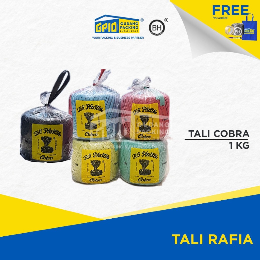COBRA - Tali Rafia Hitam / Warna-Warni 1 Kg