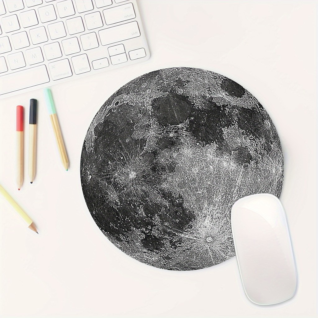 Rubber Moon Earth Mouse Pad Non-Slip Round Office Desk Accessory Table Cushion Desk Pad Desk Gadgets