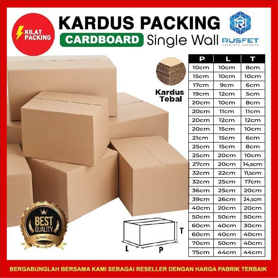 

KARDUS PACKING RUSFET / DUS KARTON BOX / KARDUS BOX PACKING BARU COKLAT POLOS Single Layer SATUAN - SIZE SMALL