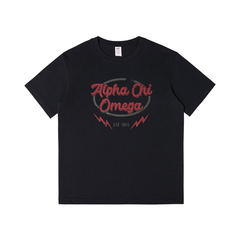 Kaos Cetak Lingkaran Unisex Leher Bulat Gaya Jalanan Lengan Pendek