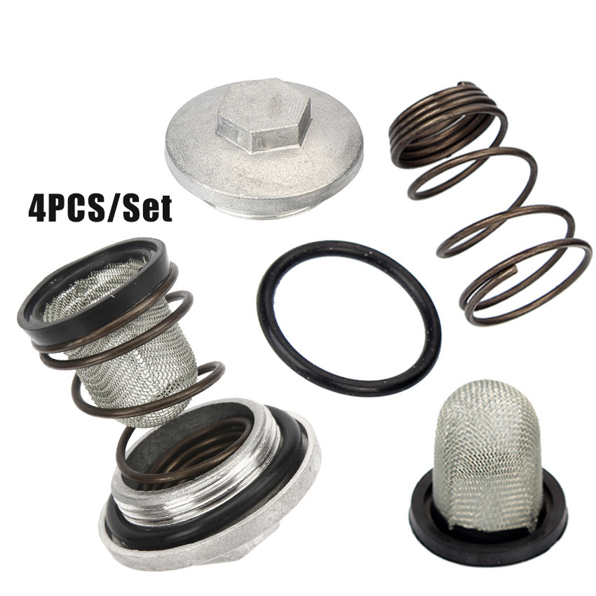 Saringan Oli & Baut Pembuangan GY6 4in1 Set Komplit – Dilengkapi Gasket & O-Ring, Cocok Mesin Skuter
