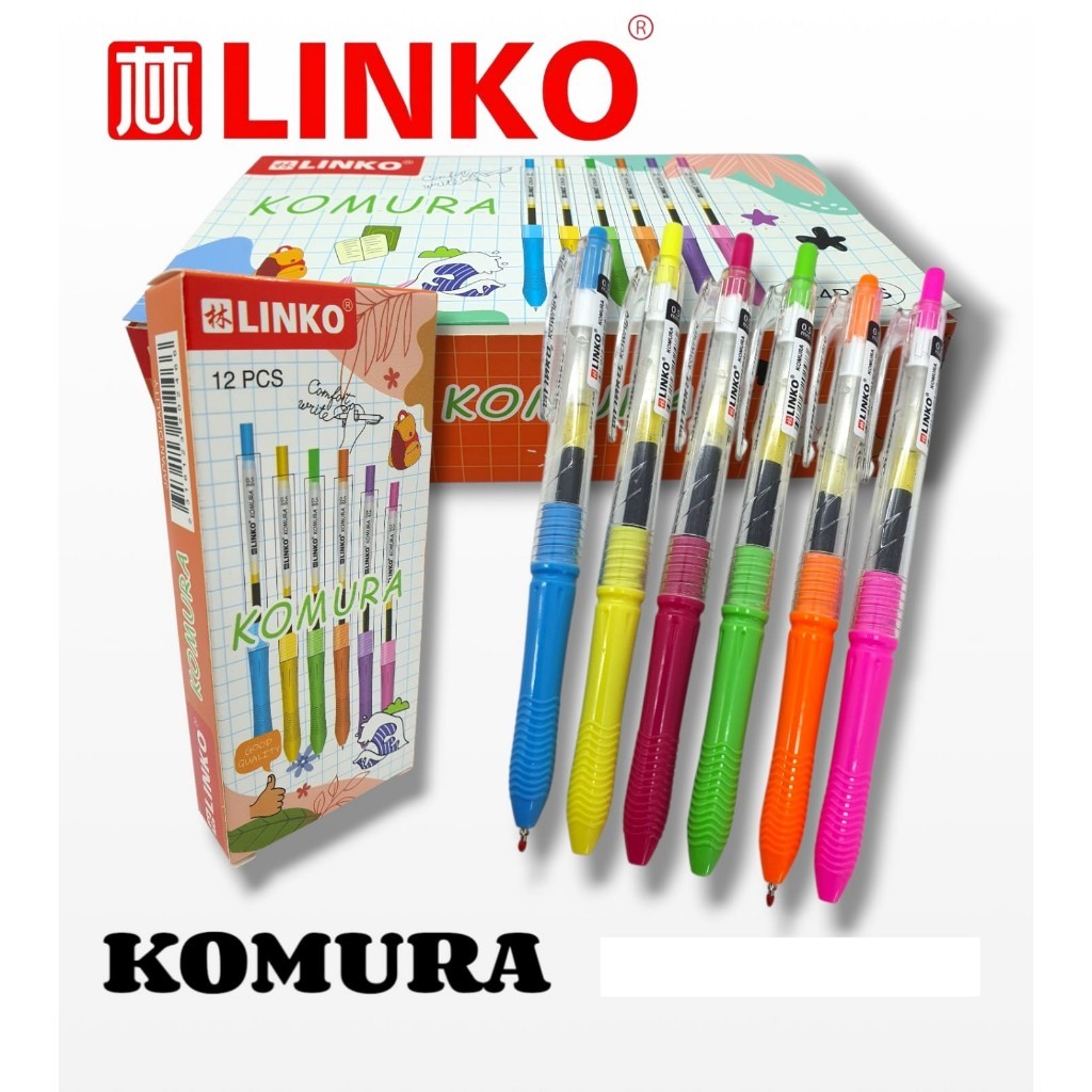 

[Isi 12 Pulpen] Pulpen GEL KOMURA LINKO - CETEK Hitam