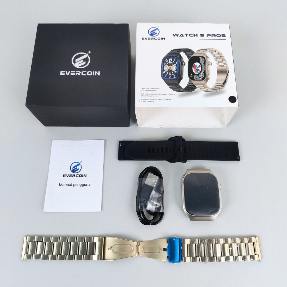 [COD] Terbaru Jam Tangan  Muslim 9 PRO S EVERCOIN Smartwatch Layar Curve Fitur Muslim TONE ADZAN Sho