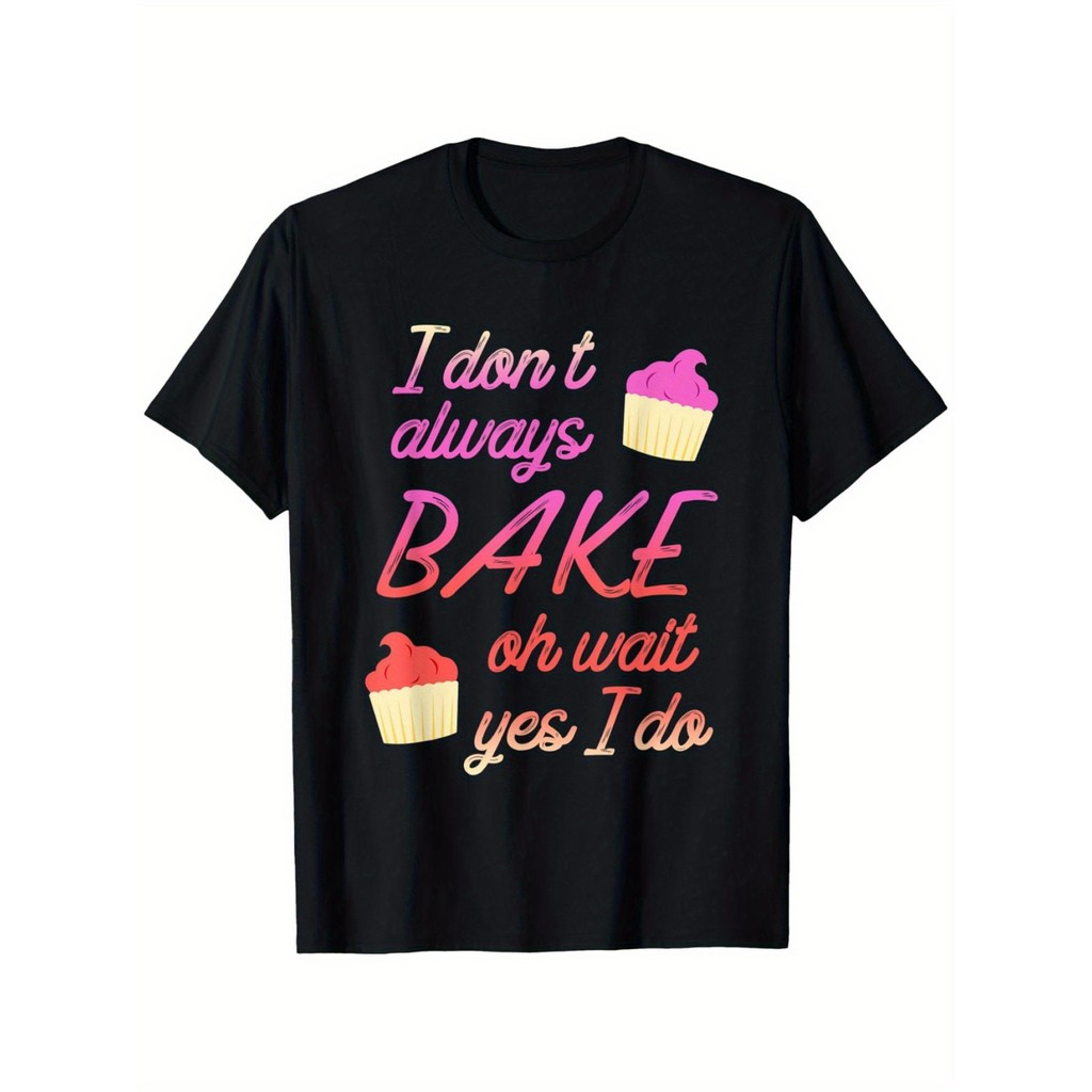 Kaos Hadiah Lucu untuk Pria Wanita Tukang Roti Kue Koki Pecinta Cupcake, 100% Katun, Sablon Satu Sis