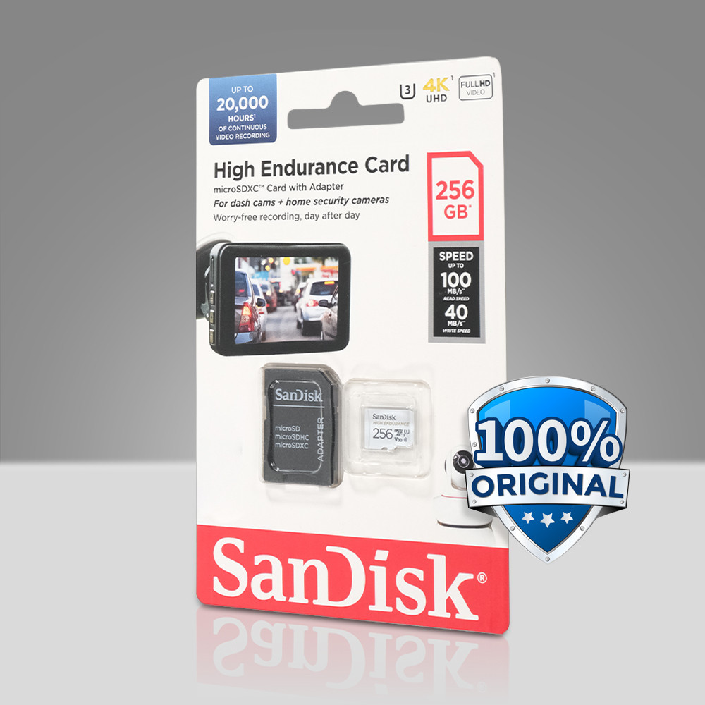 SanDisk High Endurance microSD UHS-I Class 10 U3 100MB/s 256GB