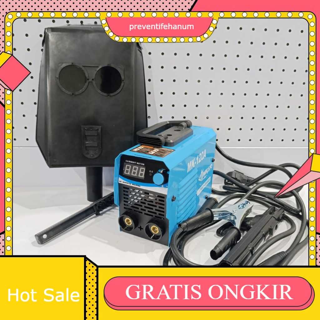 Mesin Las 450watt digital Full Set Mini Inverter Series IGBT Inverter MMA 120 450W