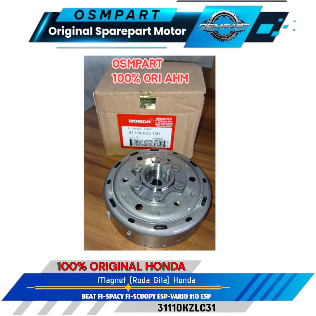 FLYWHEEL MAGNET BEAT SCOOPY SPACY VARIO 110 FI ESP HONDA 31110-KZL-C31 ORIGINAL