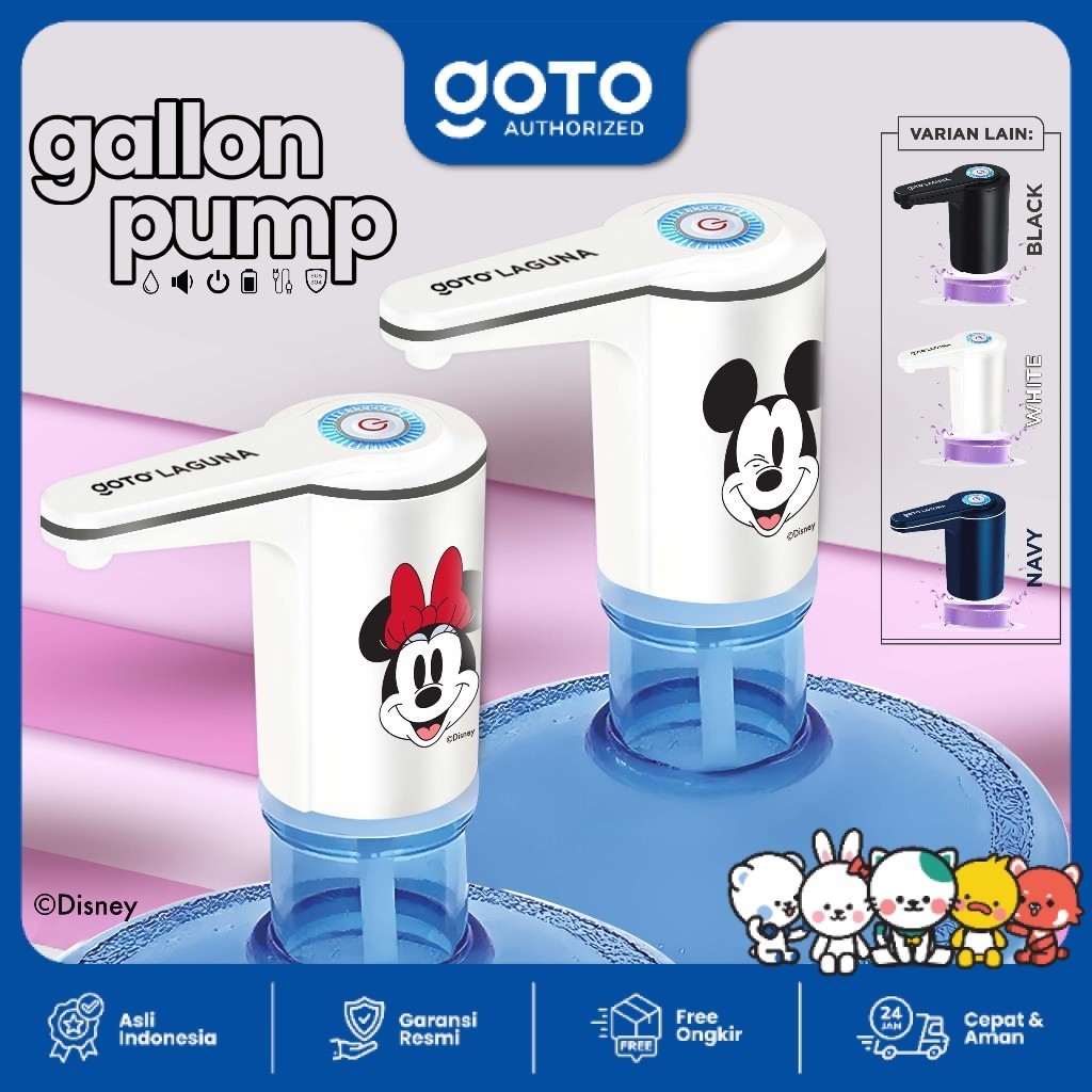 Goto Laguna Gallon Pump Dispenser Air Pompa Galon Elektrik Charge Usb