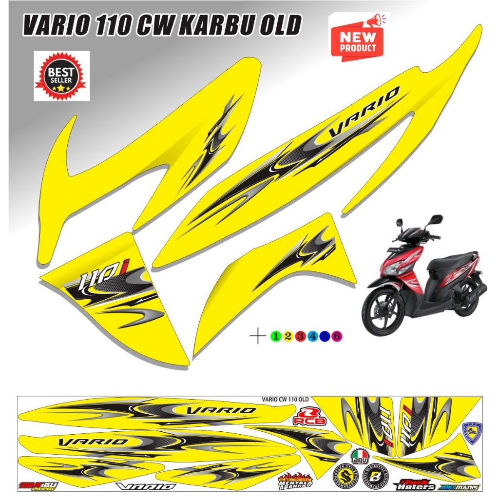 STIKER STRIPING MOTOR HONDA VARIO CW OLD 110 STIKER KEREN STIKER MOTOR