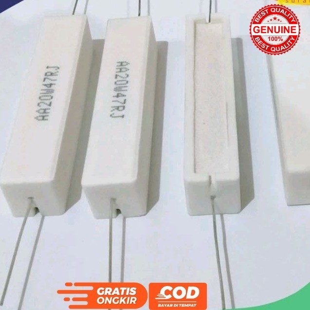 RESISTOR KAPUR 47OHM 20WATT / R KAPUR 47OHM 20W / RESISTOR 47 OHM 20 WATT