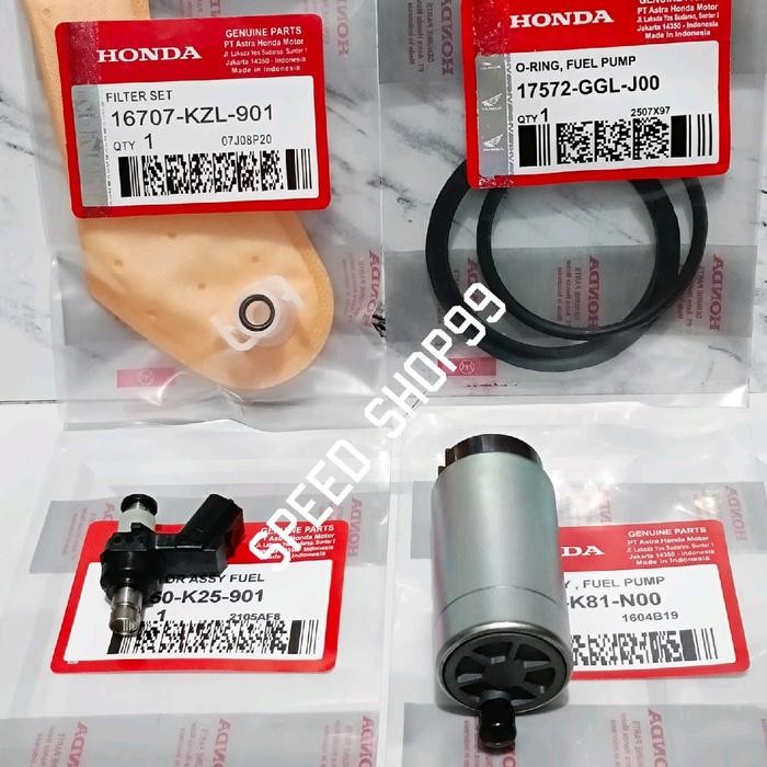 Paket 4aitem Rotak Fuel pump K81+Injektor K25+Filter KZL+Oring GGL Scoopy esp donat ring 12 2017-202