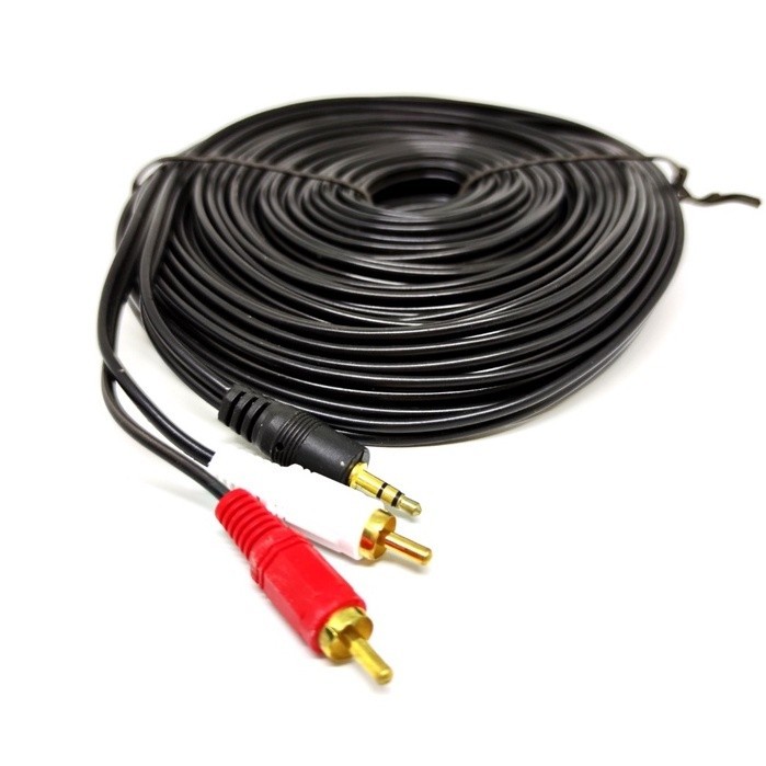 KABEL AUDIO TO RCA 2 GOLD PLATED 15M / JACK 3.5 - 2 RCA 15 METER