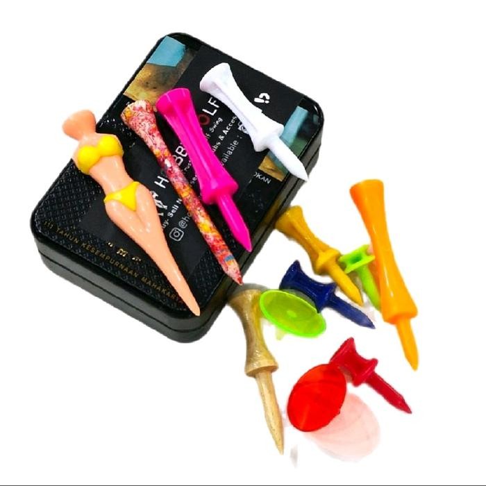 ☼BEST QUALITY☼ Mall- Paket Golf TEE Assorted Accessories Unik Stick Golf - Set Kaleng