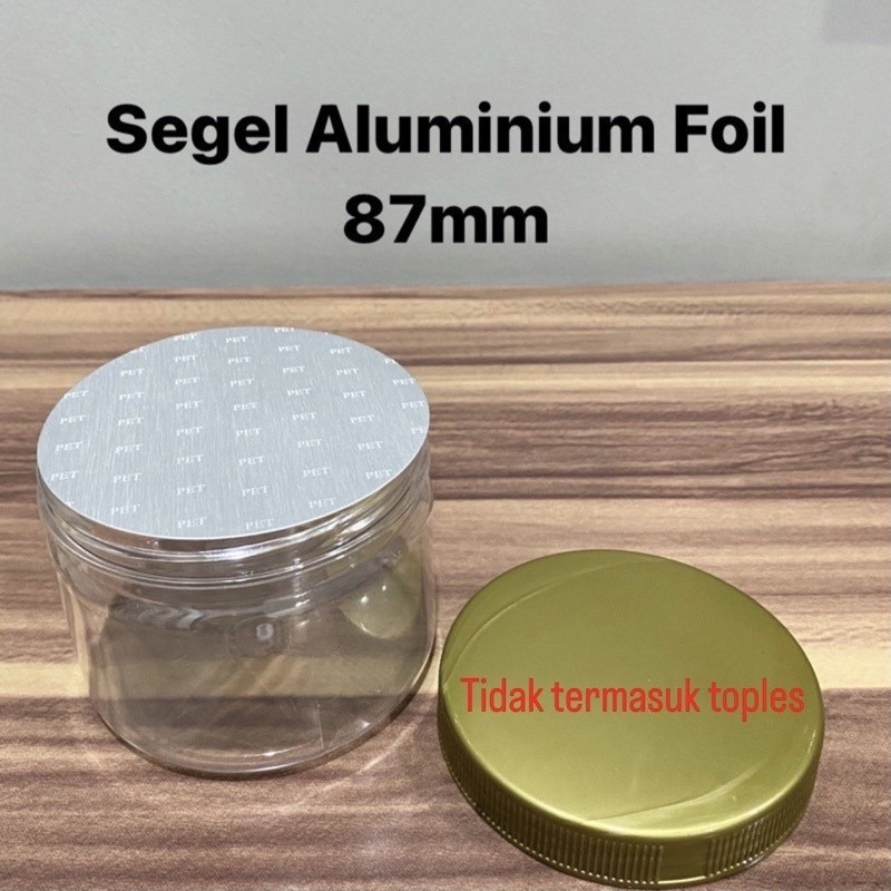 Segel Aluminium Foil Toples Tabung Silinder/Segel Aluminium Diameter 87mm