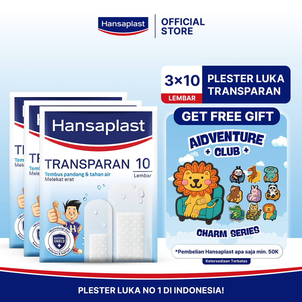 HANSAPLAST Plester Transparan Tahan Air Transparent isi 10 P3K Bening - Best Value