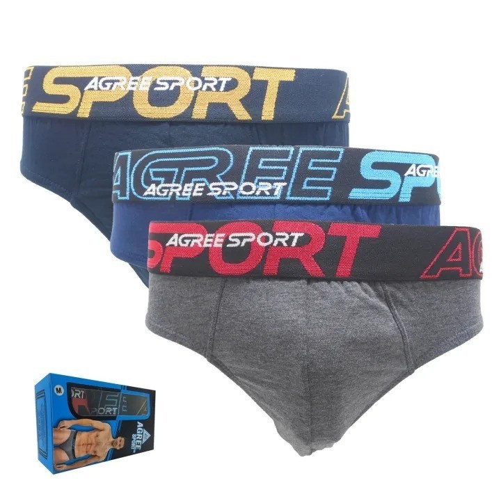 [ 3 PCS ] Celana Dalam Agree Sport 2328 Karet Boxer Pria Dewasa | CD Agree 2328 Lembut,Adem & Nyaman