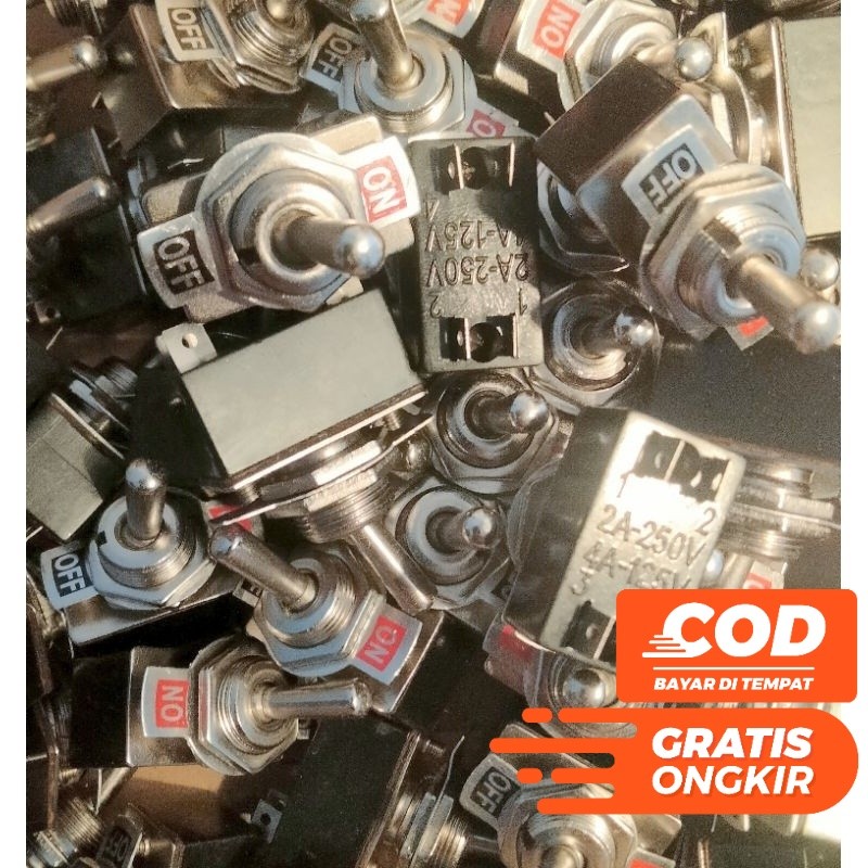 TOGGLE TOGEL SWITCH 4 PIN ON OFF HITAM