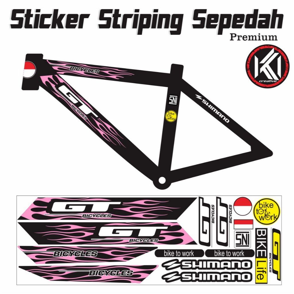 NEW STICKER STRIPING SEPEDAH GT NEW SIMPEL MOTIP ELEGAN STRIPING BIKE