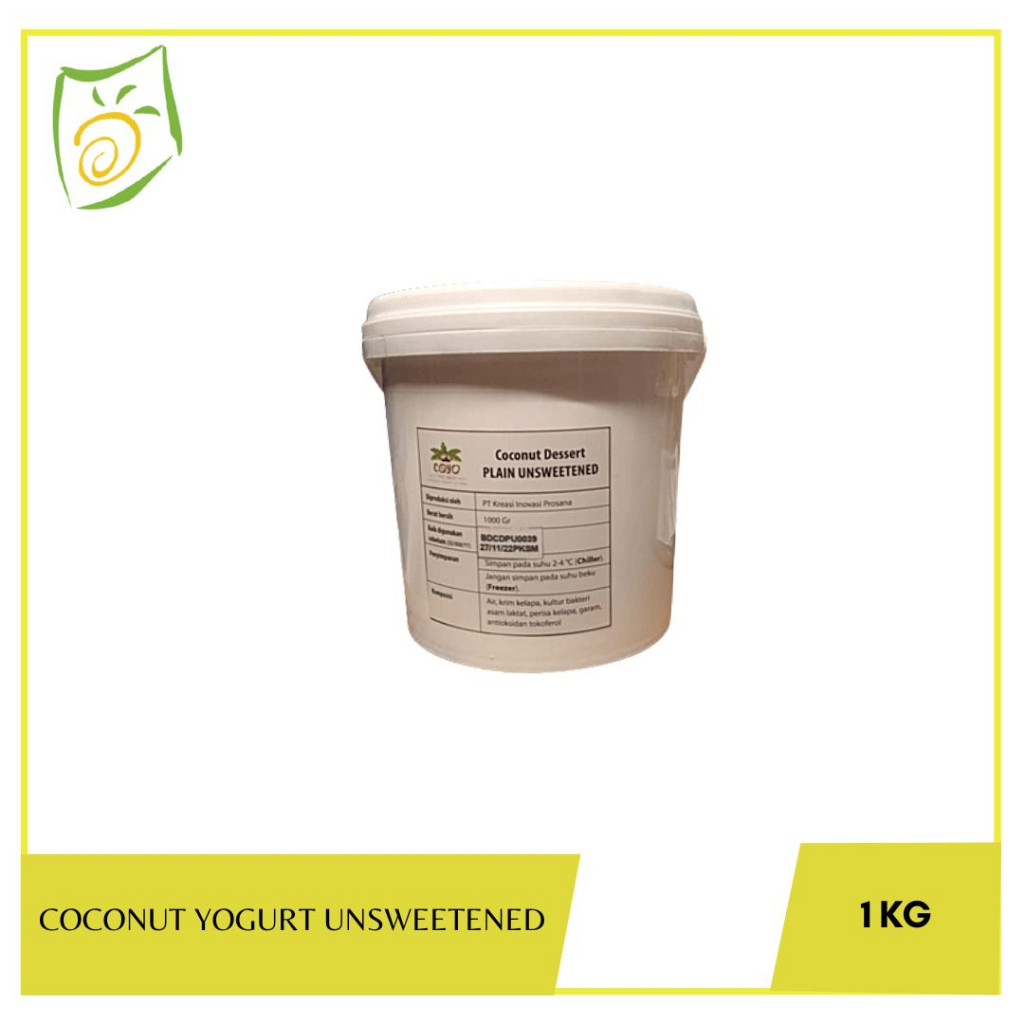 Vegan Coconut Yogurt - Unsweetened Plain 1 Kg