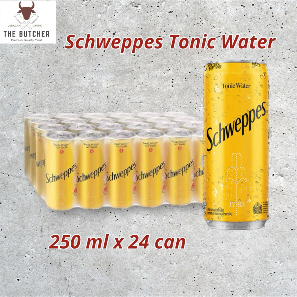 SCHWEPPES TONIC WATER (24’s x 250ml) / Minuman Botanical Berkarbonasi / Tonic / 1krat / Soda kaleng