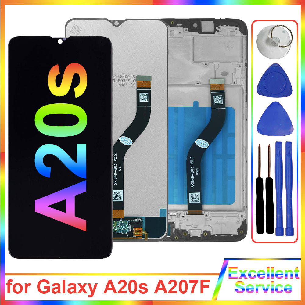 AMOLED for Samsung Galaxy A20s LCD splay Tou Screen gitizer Replacement for Samsung A20s Screen A207
