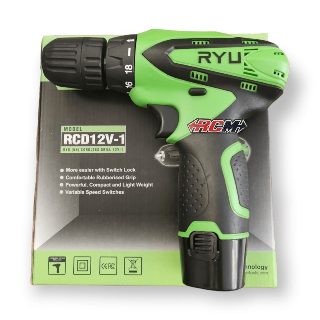 RCD12V-1 RCD 12V - 1 CORDLESS DRILL ALAT MESIN BOR CAS CHARGER OBENG BATERAI BATERE BOLAK BALIK 12VO