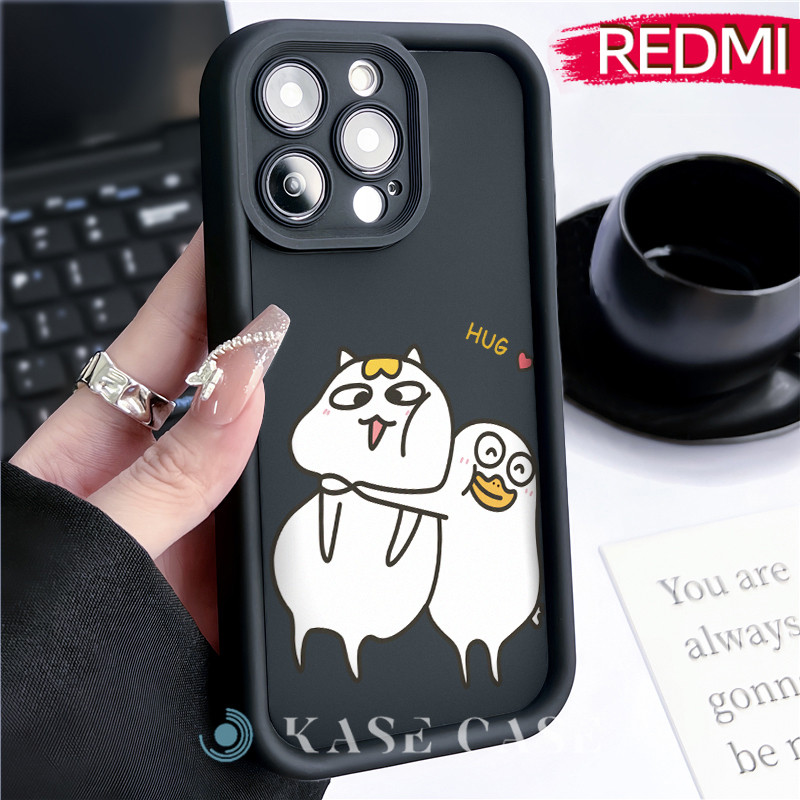 Lucu Duck Silicone SoftCase Redmi NOTE 13 Pro Redmi 12 13C Xiaomi-POCO-M4 Pro Soft Polos Hitam TPU T