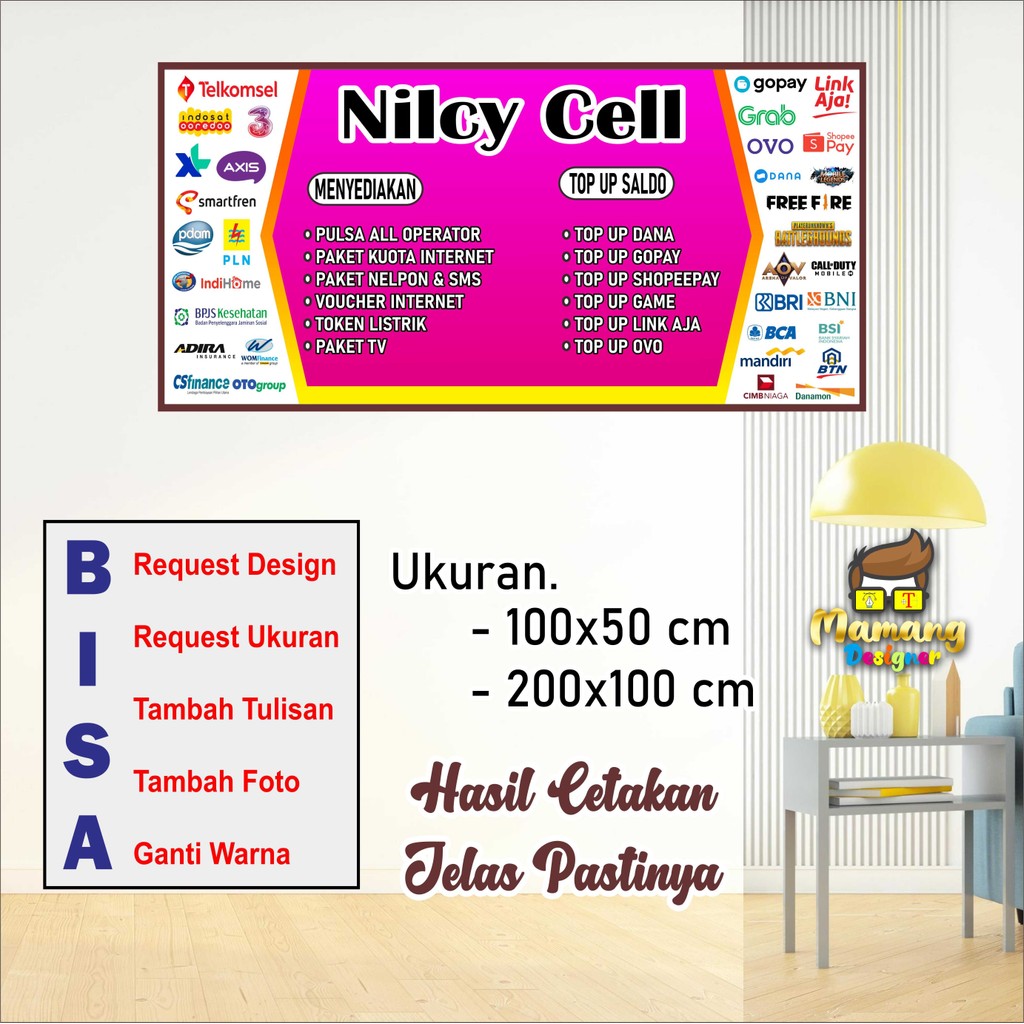 Spanduk Banner Model Pink Konter HP Keren